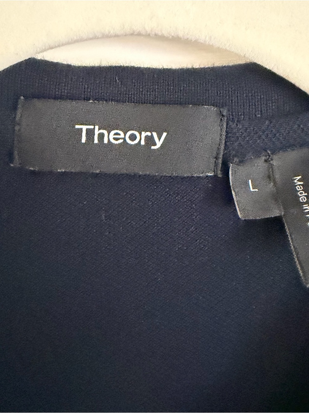 Theory Men’s Navy Blue Short Sleeve Polo Shirt Size Large - Picture 2 of 3